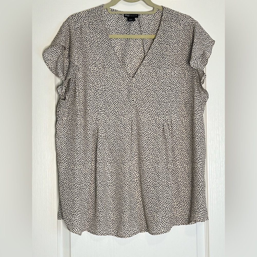 Jones New York Black and White Dotted Blouse